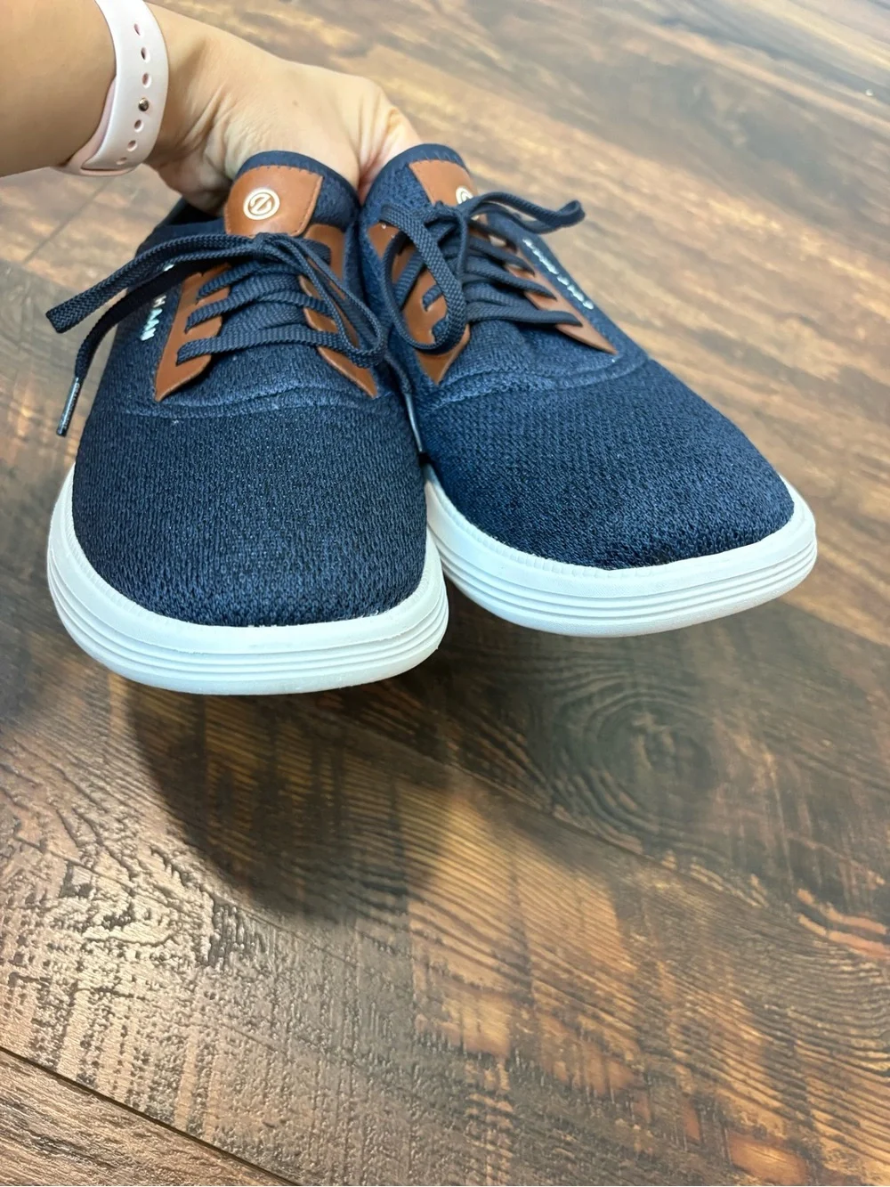 Cole Haan Grandsport Journey 11M Sneakers Shoes Navy Blue Woodbury Knit *FLAW